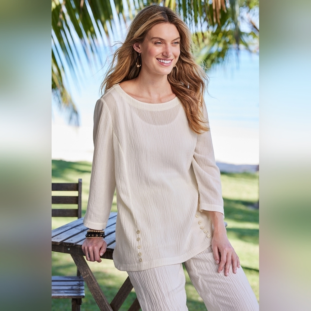 Soft Surroundings Oceo gauze tunic size 1X